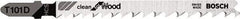 Bosch - 4" Long, 5 to 6 Teeth per Inch, High Carbon Steel Jig Saw Blade - Toothed Edge, 0.28" Wide x 0.06" Thick, T-Shank, Ground Taper Tooth Set - Exact Tool & Supply
