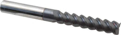 Accupro - 7/16", 2" LOC, 7/16" Shank Diam, 4" OAL, 3 Flute, Solid Carbide Square End Mill - Single End, AlTiN Finish, Spiral Flute, 60° Helix, Centercutting, Right Hand Cut, Right Hand Flute - Exact Tool & Supply