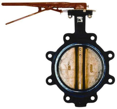 Legend Valve - 8" Pipe, Lug Butterfly Valve - Lever Handle, Cast Iron Body, Buna-N Seat, 200 WOG, Aluminum Bronze Disc, Stainless Steel Stem - Exact Tool & Supply