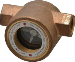 Dwyer - 3/8 Inch, Bronze Body Sight Flow Indicator - 125 Max psi, 3 Inch Overall Length, 200°F - Exact Tool & Supply