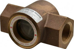 Dwyer - 1 Inch, Bronze Body Sight Flow Indicator - 125 Max psi, 4-3/8 Inch Overall Length, 200°F - Exact Tool & Supply