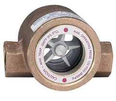 Dwyer - 2 Inch, Bronze Body Sight Flow Indicator - 125 Max psi, 5-1/2 Inch Overall Length, 200°F - Exact Tool & Supply
