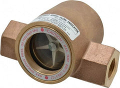 Dwyer - 1/2 Inch, Bronze Body Sight Flow Indicator - 125 Max psi, 4-1/16 Inch Overall Length, 200°F - Exact Tool & Supply
