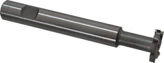 Made in USA - 1" Cut Diam, 3/16" Cut Width, 7/16" Neck Diam, 5/8" Shank Diam, 4-5/16" OAL, M42 Cobalt T-Slot Cutter - Uncoated, Staggered Teeth, 8 Teeth, Weldon Flat - Exact Tool & Supply