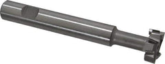 Made in USA - 1" Cut Diam, 3/8" Cut Width, 7/16" Neck Diam, 5/8" Shank Diam, 4-5/16" OAL, M42 Cobalt T-Slot Cutter - Uncoated, Staggered Teeth, 8 Teeth, Weldon Flat - Exact Tool & Supply