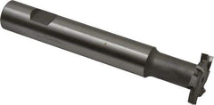 Made in USA - 1-1/4" Cut Diam, 3/16" Cut Width, 19/32" Neck Diam, 3/4" Shank Diam, 5-1/8" OAL, M42 Cobalt T-Slot Cutter - Uncoated, Staggered Teeth, 8 Teeth, Weldon Flat - Exact Tool & Supply