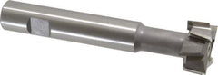 Made in USA - 1-1/4" Cut Diam, 5/8" Cut Width, 19/32" Neck Diam, 3/4" Shank Diam, 5-1/8" OAL, M42 Cobalt T-Slot Cutter - Uncoated, Staggered Teeth, 8 Teeth, Weldon Flat - Exact Tool & Supply