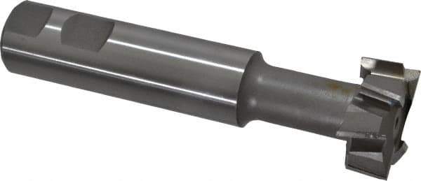 Made in USA - 1-1/2" Cut Diam, 5/8" Cut Width, 23/32" Neck Diam, 1" Shank Diam, 5-5/16" OAL, M42 Cobalt T-Slot Cutter - Uncoated, Staggered Teeth, 8 Teeth, Weldon Flat - Exact Tool & Supply