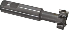 Made in USA - 1-1/2" Cut Diam, 5/8" Cut Width, 23/32" Neck Diam, 1" Shank Diam, 5-5/16" OAL, M42 Cobalt T-Slot Cutter - Uncoated, Staggered Teeth, 8 Teeth, Weldon Flat - Exact Tool & Supply