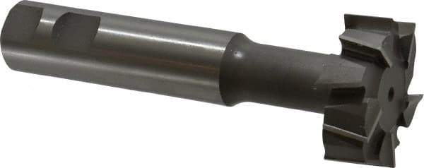 Made in USA - 2" Cut Diam, 3/4" Cut Width, 51/64" Neck Diam, 1" Shank Diam, 5-11/16" OAL, M42 Cobalt T-Slot Cutter - Uncoated, Staggered Teeth, 10 Teeth, Weldon Flat - Exact Tool & Supply