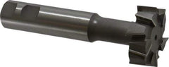 Made in USA - 2" Cut Diam, 3/4" Cut Width, 51/64" Neck Diam, 1" Shank Diam, 5-11/16" OAL, M42 Cobalt T-Slot Cutter - Uncoated, Staggered Teeth, 10 Teeth, Weldon Flat - Exact Tool & Supply