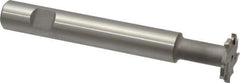 Made in USA - 1" Cut Diam, 1/8" Cut Width, 7/16" Neck Diam, 5/8" Shank Diam, 4-15/16" OAL, M2 High Speed Steel T-Slot Cutter - Uncoated, Staggered Teeth, 8 Teeth, Weldon Flat - Exact Tool & Supply