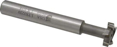 Made in USA - 1" Cut Diam, 5/16" Cut Width, 7/16" Neck Diam, 5/8" Shank Diam, 4-15/16" OAL, M2 High Speed Steel T-Slot Cutter - Uncoated, Staggered Teeth, 8 Teeth, Weldon Flat - Exact Tool & Supply