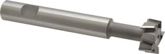 Made in USA - 1" Cut Diam, 1/2" Cut Width, 7/16" Neck Diam, 5/8" Shank Diam, 4-15/16" OAL, M2 High Speed Steel T-Slot Cutter - Uncoated, Staggered Teeth, 8 Teeth, Weldon Flat - Exact Tool & Supply