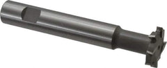 Made in USA - 1-1/4" Cut Diam, 1/4" Cut Width, 19/32" Neck Diam, 3/4" Shank Diam, 5-1/8" OAL, M2 High Speed Steel T-Slot Cutter - Uncoated, Staggered Teeth, 8 Teeth, Weldon Flat - Exact Tool & Supply