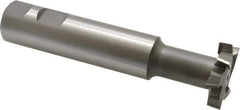 Made in USA - 1-1/2" Cut Diam, 3/8" Cut Width, 23/32" Neck Diam, 1" Shank Diam, 5-5/16" OAL, M2 High Speed Steel T-Slot Cutter - Uncoated, Staggered Teeth, 8 Teeth, Weldon Flat - Exact Tool & Supply