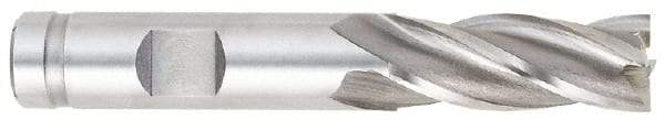 OSG - 25/32", 1-7/8" LOC, 5/8" Shank Diam, 4" OAL, 6 Flute, Vanadium High Speed Steel Square End Mill - Single End, Uncoated, Spiral Flute, 30° Helix, Centercutting, Right Hand Cut, Right Hand Flute, Series 574 - Exact Tool & Supply