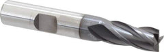 OSG - 11/32", 3/4" LOC, 3/8" Shank Diam, 2-1/2" OAL, 4 Flute, Vanadium High Speed Steel Square End Mill - Single End, TiCN Finish, Spiral Flute, 30° Helix, Centercutting, Right Hand Cut, Right Hand Flute, Series 574 - Exact Tool & Supply