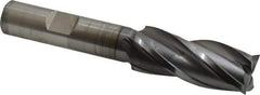 OSG - 21/32", 1-5/8" LOC, 1/2" Shank Diam, 3-5/8" OAL, 4 Flute, Vanadium High Speed Steel Square End Mill - Single End, TiCN Finish, Spiral Flute, 30° Helix, Centercutting, Right Hand Cut, Right Hand Flute, Series 574 - Exact Tool & Supply
