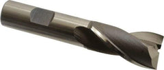 OSG - 25/32", 1-1/2" LOC, 5/8" Shank Diam, 3-5/8" OAL, 2 Flute, Vanadium High Speed Steel Square End Mill - Single End, Uncoated, Spiral Flute, 30° Helix, Centercutting, Right Hand Cut, Right Hand Flute, Series 573 - Exact Tool & Supply
