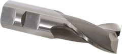 OSG - 1", 1-5/8" LOC, 1" Shank Diam, 4-1/8" OAL, 2 Flute, Vanadium High Speed Steel Square End Mill - Single End, Uncoated, Spiral Flute, 30° Helix, Centercutting, Right Hand Cut, Right Hand Flute, Series 573 - Exact Tool & Supply