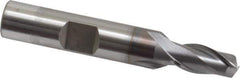 OSG - 9/32", 9/16" LOC, 3/8" Shank Diam, 2-5/16" OAL, 2 Flute, Vanadium High Speed Steel Square End Mill - Single End, TiCN Finish, Spiral Flute, 30° Helix, Centercutting, Right Hand Cut, Right Hand Flute, Series 573 - Exact Tool & Supply