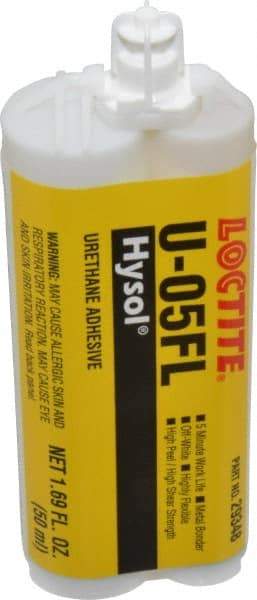 Loctite - 50 mL Cartridge Two Part Urethane Adhesive - 5 min Working Time, 3,110 psi Shear Strength, Series U-05FL - Exact Tool & Supply