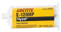 Loctite - 50 mL Cartridge Two Part Epoxy - 120 min Working Time, 4,800 psi Shear Strength, Series E-120HP - Exact Tool & Supply