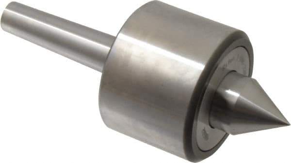 Riten - MT2 Taper Shank, 2-3/8" Head Diam 4,480 Lb Capacity Live Center - 4,000 Max RPM, 1-3/4" Head Length, 1" Point Diam, 1-1/4" Point Len, 440 Lb Max Workpc, 5.786" OAL, 1-1/4" Long Tip, Standard Point - Exact Tool & Supply