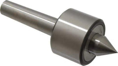 Riten - MT3 Taper Shank, 2-3/8" Head Diam 4,480 Lb Capacity Live Center - 4,000 Max RPM, 1-3/4" Head Length, 1" Point Diam, 1-1/4" Point Len, 1,100 Lb Max Workpc, 6-7/16" OAL, 1-1/4" Long Tip, Standard Point - Exact Tool & Supply