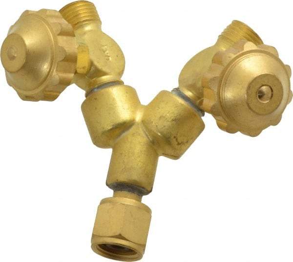 Value Collection - Oxygen, Two Hose to One Regulator - 9/16-18 RHF Inch Thread Inlet, 9/16-18 RHF Inch Thread Outlet - Exact Tool & Supply