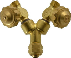 Value Collection - Gas, Two Hose to One Regulator - 9/16-18 LHF Inch Thread Inlet, 9/16-18 LHF Inch Thread Outlet - Exact Tool & Supply