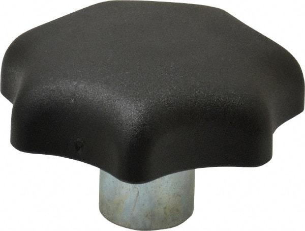 KIPP - 63mm Head Diam, 7 Point Lobed Knob - M12x1.75 Hole, Thermoplastic, Black - Exact Tool & Supply