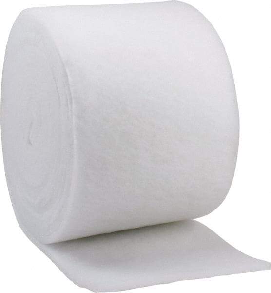 Made in USA - 90' Long x 24" Wide x 1" Thick Polyester Media Air Filter Media Roll - MERV 5, 85% Arrestance Efficiency, 500 FPM Max Air Flow, 0.14" wpg Init Resist, 1" wpg Final Resist, 30% Particle Capture Efficiency, Use with Any Unit - Exact Tool & Supply