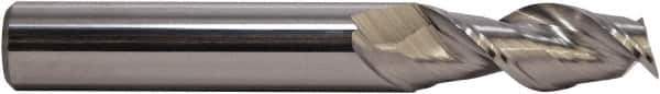 M.A. Ford - 1/2", 2" LOC, 1/2" Shank Diam, 4" OAL, 2 Flute, Solid Carbide Square End Mill - Single End, Fordlube Finish, Spiral Flute, 45° Helix, Centercutting, Right Hand Cut, Right Hand Flute - Exact Tool & Supply