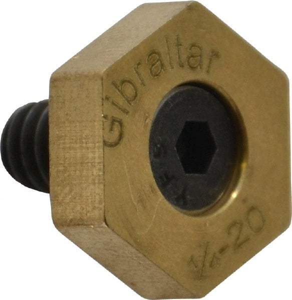 Gibraltar - 5/8" Hex, 1/4-20 Stud Thread, Symmetrical Hex Clamp - 0.11" Hex Height, 15/32" Thread Length, 10 Clamps - Exact Tool & Supply