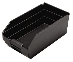 Quantum Storage - 11-5/8" Deep, Black Polypropylene Hopper Shelf Bin - 4" High x 6-5/8" Wide x 11-5/8" Long - Exact Tool & Supply