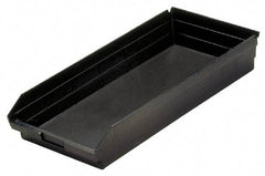 Quantum Storage - 23-5/8" Deep, Black Polypropylene Hopper Shelf Bin - 4" High x 11-1/8" Wide x 23-5/8" Long - Exact Tool & Supply