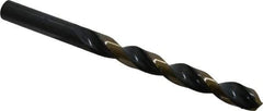 Triumph Twist Drill - 25/64" 135° High Speed Steel Jobber Drill - Oxide/Gold Finish, Right Hand Cut, Spiral Flute, Straight Shank, 5-1/8" OAL, Split Point - Exact Tool & Supply