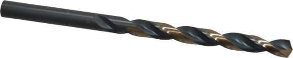 Triumph Twist Drill - 0.234" 135° High Speed Steel Jobber Drill - Oxide/Gold Finish, Right Hand Cut, Spiral Flute, Straight Shank, 3-7/8" OAL, Split Point - Exact Tool & Supply