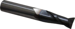 OSG - 7/16", 1" LOC, 7/16" Shank Diam, 2-3/4" OAL, 2 Flute, Solid Carbide Square End Mill - Single End, TiAlN Finish, Spiral Flute, 30° Helix, Centercutting, Right Hand Cut, Right Hand Flute, Series 402 - Exact Tool & Supply