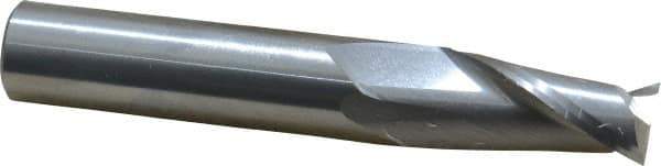 OSG - 9/16", 1-1/8" LOC, 9/16" Shank Diam, 3-1/2" OAL, 2 Flute, Solid Carbide Square End Mill - Single End, Uncoated, Spiral Flute, 30° Helix, Centercutting, Right Hand Cut, Right Hand Flute, Series 402 - Exact Tool & Supply