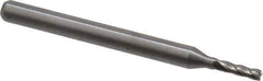 OSG - 1/16", 3/16" LOC, 1/8" Shank Diam, 1-1/2" OAL, 4 Flute, Solid Carbide Square End Mill - Single End, Uncoated, Spiral Flute, 30° Helix, Centercutting, Right Hand Cut, Right Hand Flute, Series 404 - Exact Tool & Supply