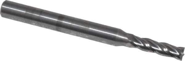 OSG - 9/64", 1/2" LOC, 3/16" Shank Diam, 2" OAL, 4 Flute, Solid Carbide Square End Mill - Single End, Uncoated, Spiral Flute, 30° Helix, Centercutting, Right Hand Cut, Right Hand Flute, Series 404 - Exact Tool & Supply