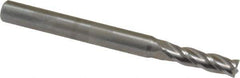 OSG - 5/32", 9/16" LOC, 3/16" Shank Diam, 2" OAL, 4 Flute, Solid Carbide Square End Mill - Single End, Uncoated, Spiral Flute, 30° Helix, Centercutting, Right Hand Cut, Right Hand Flute, Series 404 - Exact Tool & Supply