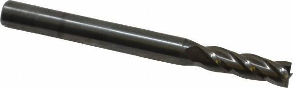 OSG - 11/64", 9/16" LOC, 3/16" Shank Diam, 2" OAL, 4 Flute, Solid Carbide Square End Mill - Single End, Uncoated, Spiral Flute, 30° Helix, Centercutting, Right Hand Cut, Right Hand Flute, Series 404 - Exact Tool & Supply