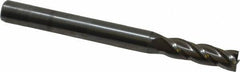 OSG - 11/64", 9/16" LOC, 3/16" Shank Diam, 2" OAL, 4 Flute, Solid Carbide Square End Mill - Single End, Uncoated, Spiral Flute, 30° Helix, Centercutting, Right Hand Cut, Right Hand Flute, Series 404 - Exact Tool & Supply