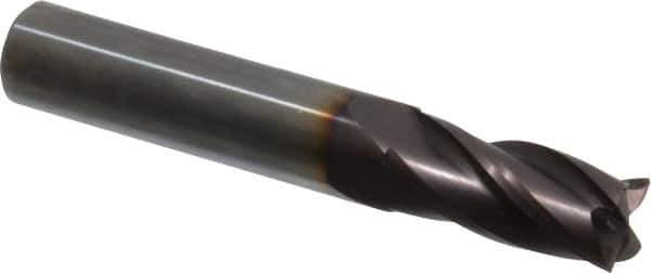 OSG - 27/64", 1" LOC, 7/16" Shank Diam, 2-3/4" OAL, 4 Flute, Solid Carbide Square End Mill - Single End, TiAlN Finish, Spiral Flute, 30° Helix, Centercutting, Right Hand Cut, Right Hand Flute, Series 404 - Exact Tool & Supply