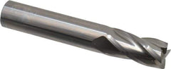 OSG - 1/2", 1" LOC, 1/2" Shank Diam, 3" OAL, 4 Flute, Solid Carbide Square End Mill - Single End, Uncoated, Spiral Flute, 30° Helix, Centercutting, Right Hand Cut, Right Hand Flute, Series 404 - Exact Tool & Supply