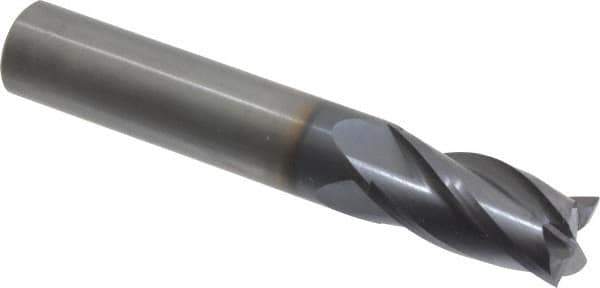 OSG - 9/16", 1-1/8" LOC, 9/16" Shank Diam, 3-1/2" OAL, 4 Flute, Solid Carbide Square End Mill - Single End, TiAlN Finish, Spiral Flute, 30° Helix, Centercutting, Right Hand Cut, Right Hand Flute, Series 404 - Exact Tool & Supply
